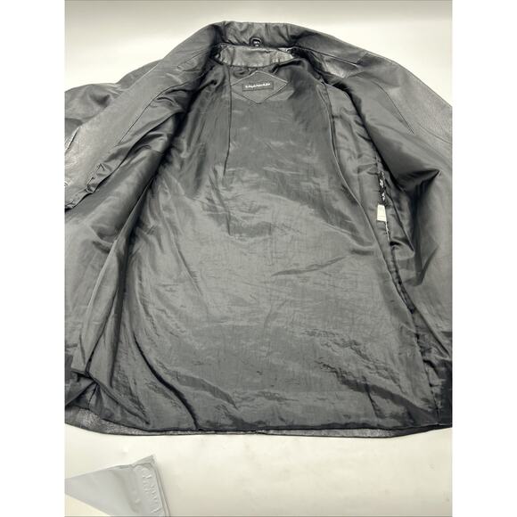 VINTAGE Savannah Women Black Leather Coat Jacket Size SMALL Retro Sleak Soft - Picture 8 of 11